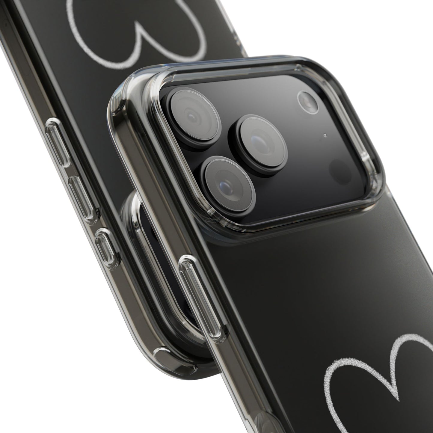 Minimal Hand-Drawn Heart Clear Phone Case | Aesthetic Clear Protective Case