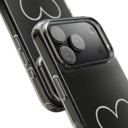 Minimal Hand-Drawn Heart Clear Phone Case | Aesthetic Clear Protective Case