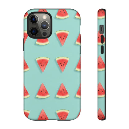 Watermelon Phone Case – Pastel Blue Summer Fruit Tough Case (iPhone, Samsung, Pixel)