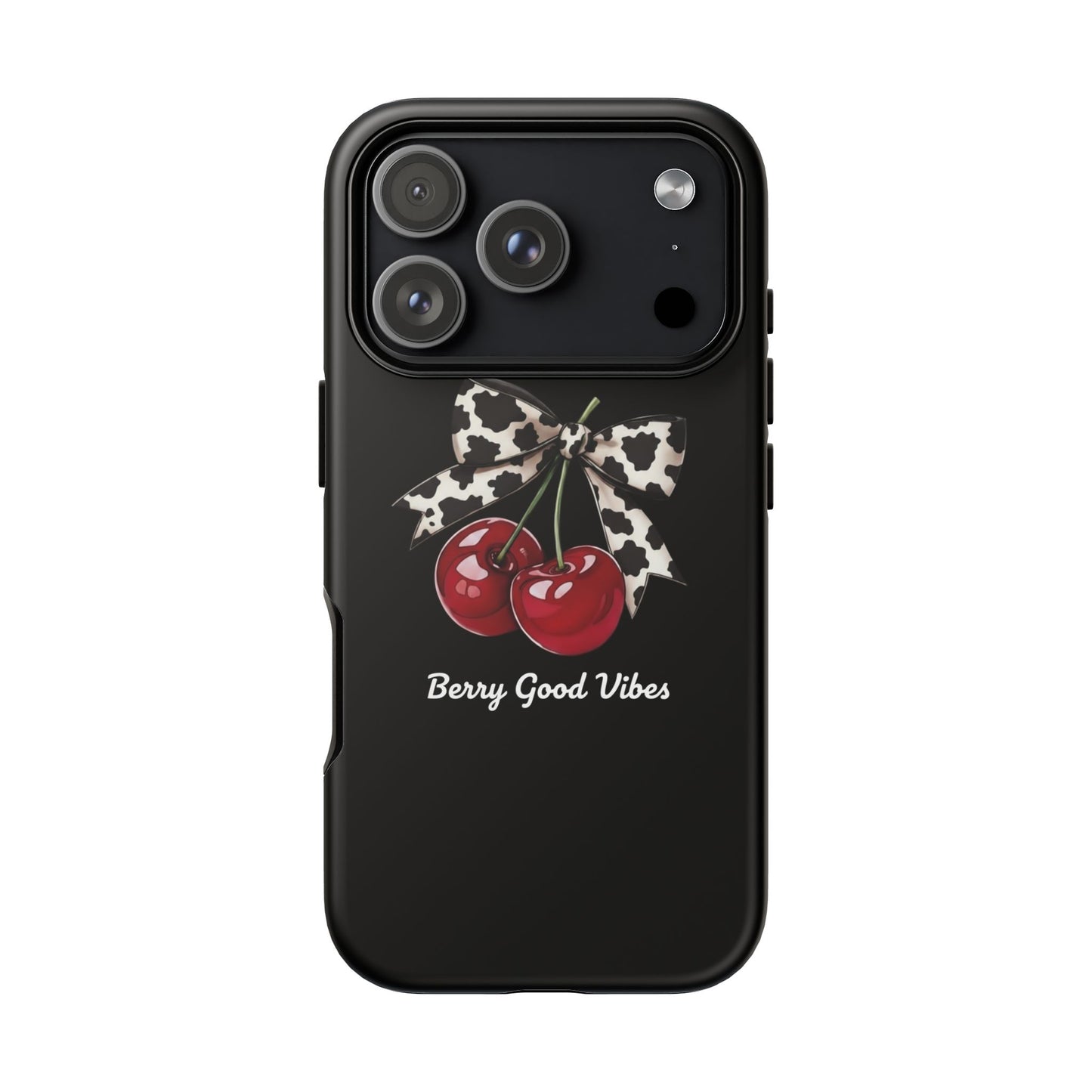 Cherry Cow Print Phone Case | Coquette Bow Aesthetic iPhone & Samsung Tough Case