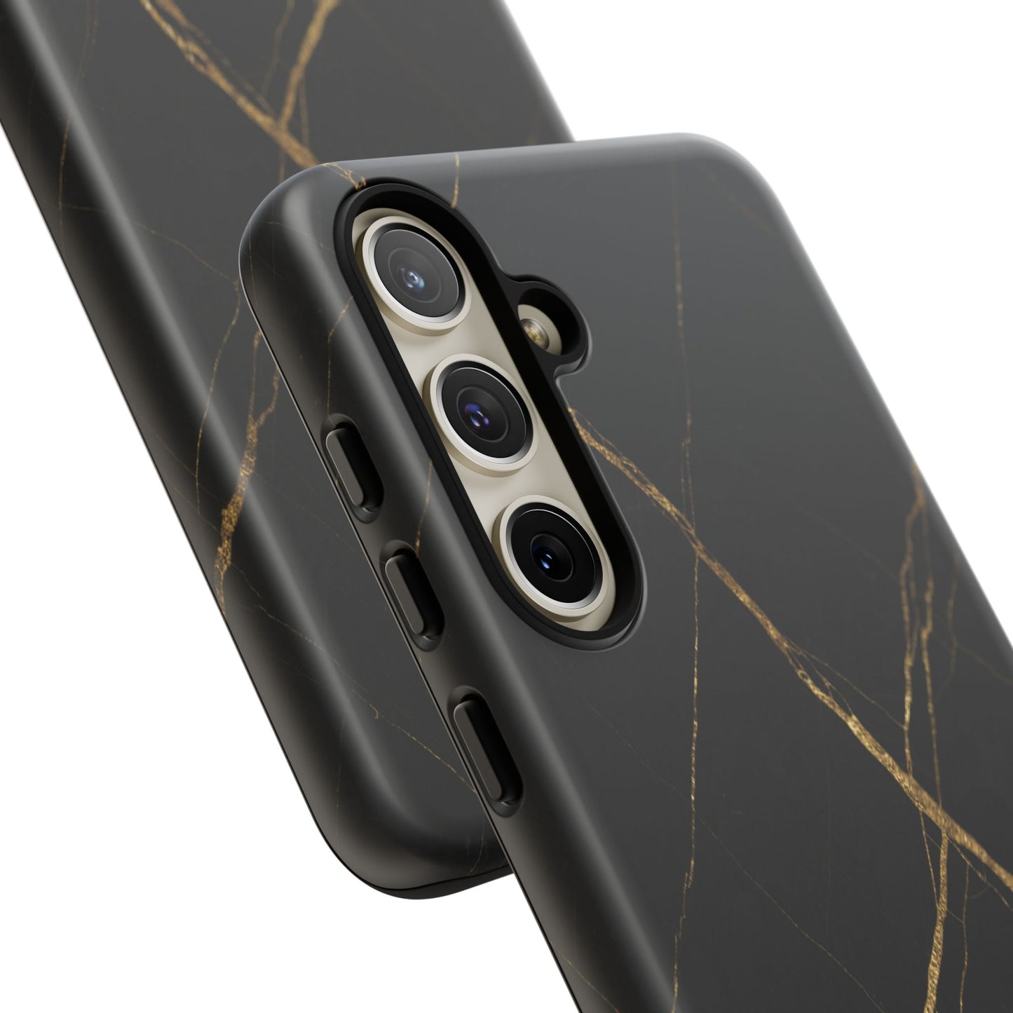 Black Marble Phone Case with Gold Veins – Luxury Minimal Aesthetic Tough Case