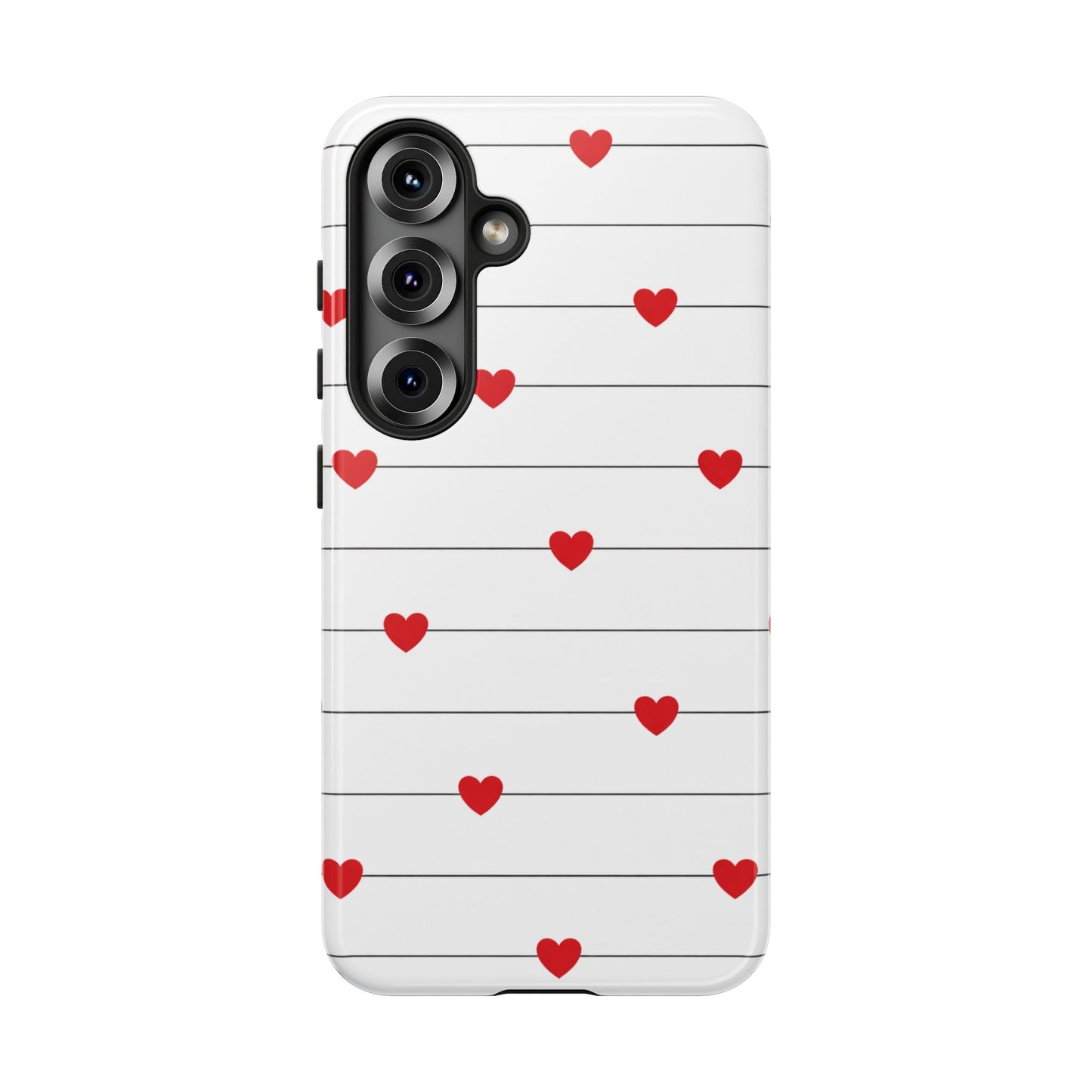 Red Heart Stripe iPhone Case | Tough Shockproof Love Aesthetic Cover