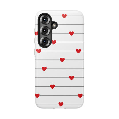 Red Heart Stripe iPhone Case | Tough Shockproof Love Aesthetic Cover