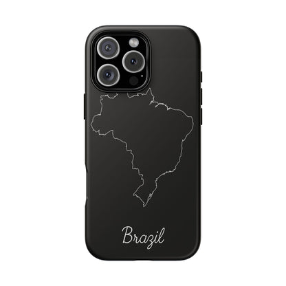 Brazil Outline Phone Case – Minimal Country Map Tough Case (iPhone, Samsung, Pixel)