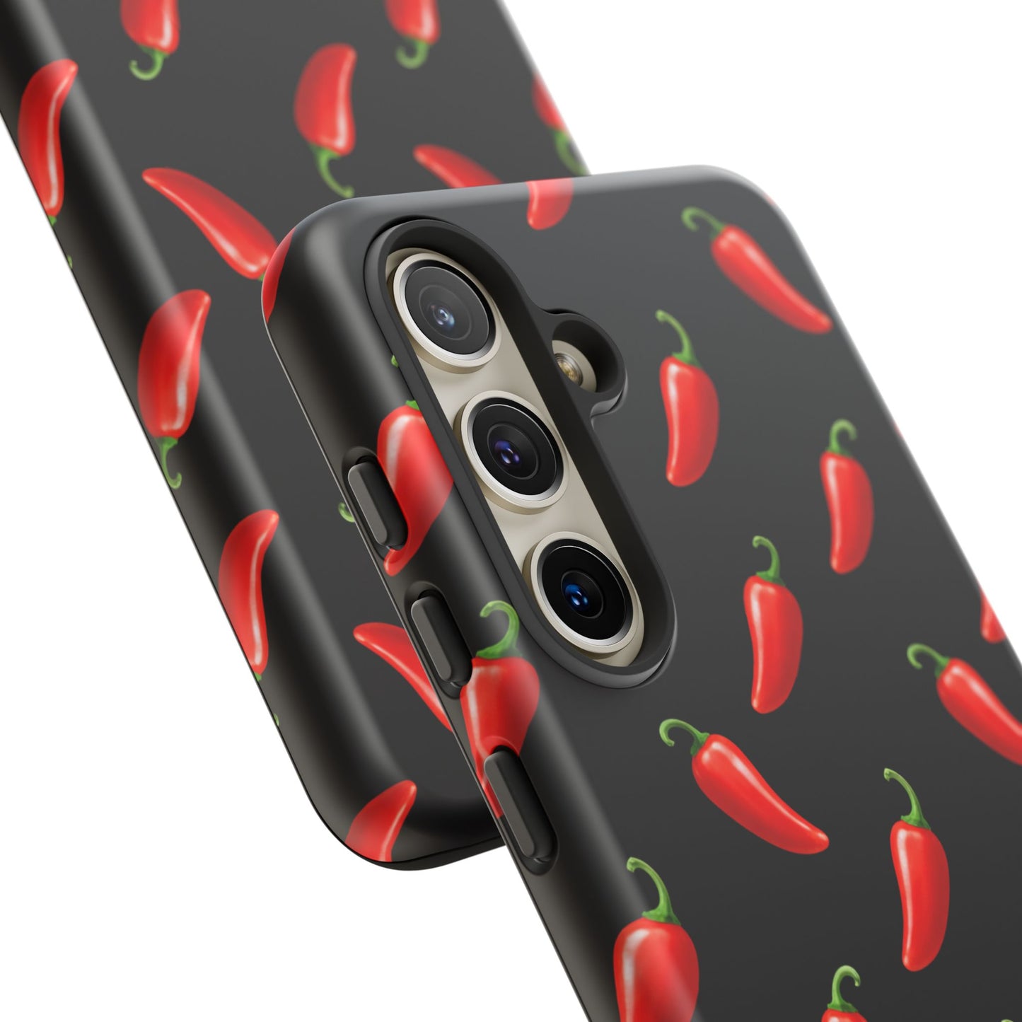 Spicy Chili Pepper Phone Case – Black Cute Hot Pepper Tough Cover for Iphone, Samsung Galaxy and Pixel