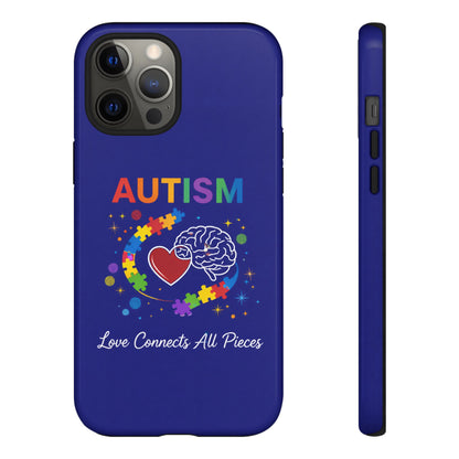 Autism Awareness Tough Case – "Love Connects All Pieces" Phone Case for Iphone, Samsung Galaxy and Pixel