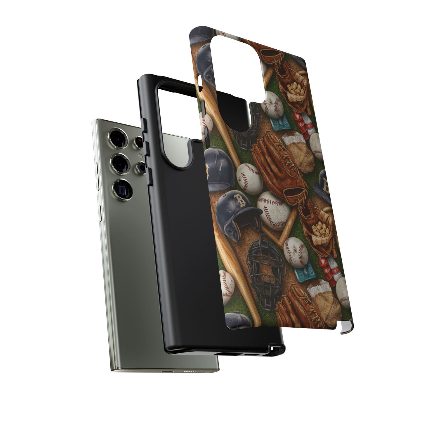 Baseball Gear Collage Phone Case – Vintage Baseball Equipment Sports Tough Case