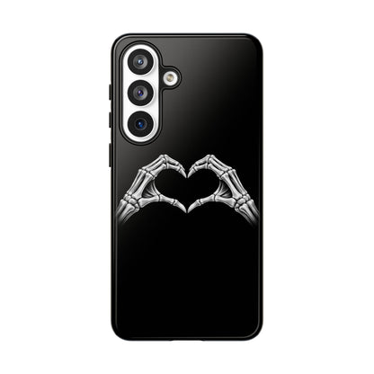 Skeleton Hands Heart Phone Case | Gothic Black Protective Cover