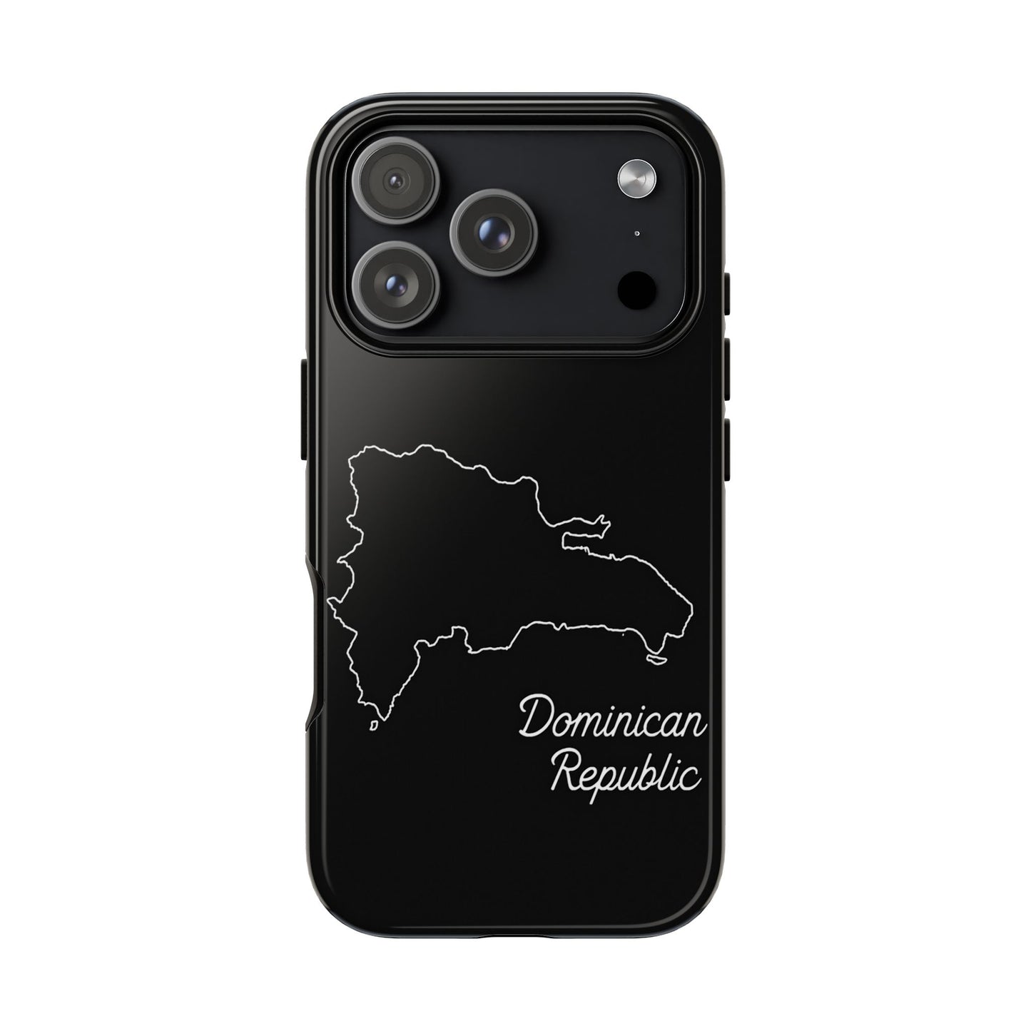 Dominican Republic Outline Phone Case – Minimal Country Map Tough Case (iPhone, Samsung, Pixel)