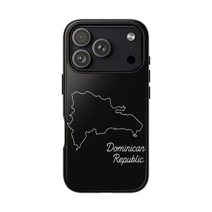 Dominican Republic Outline Phone Case – Minimal Country Map Tough Case (iPhone, Samsung, Pixel)