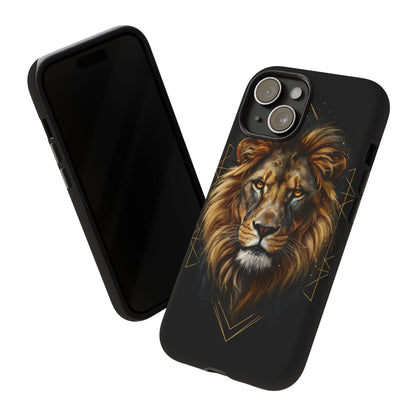 Majestic Lion Phone Case – Black Gold Luxury Lion Art Tough Protective Case