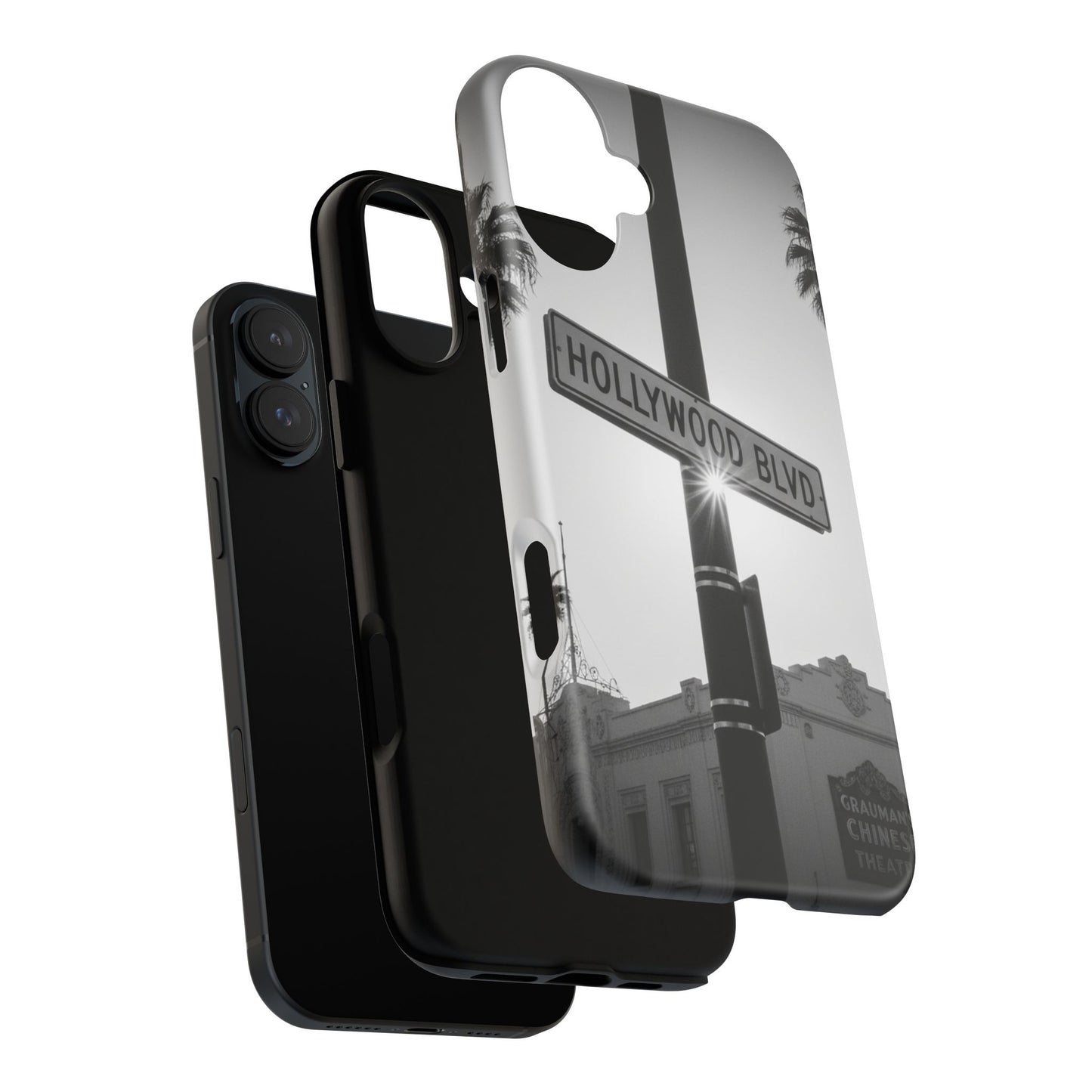 Hollywood Blvd Phone Case | Vintage Los Angeles Street Sign | Black & White LA Aesthetic
