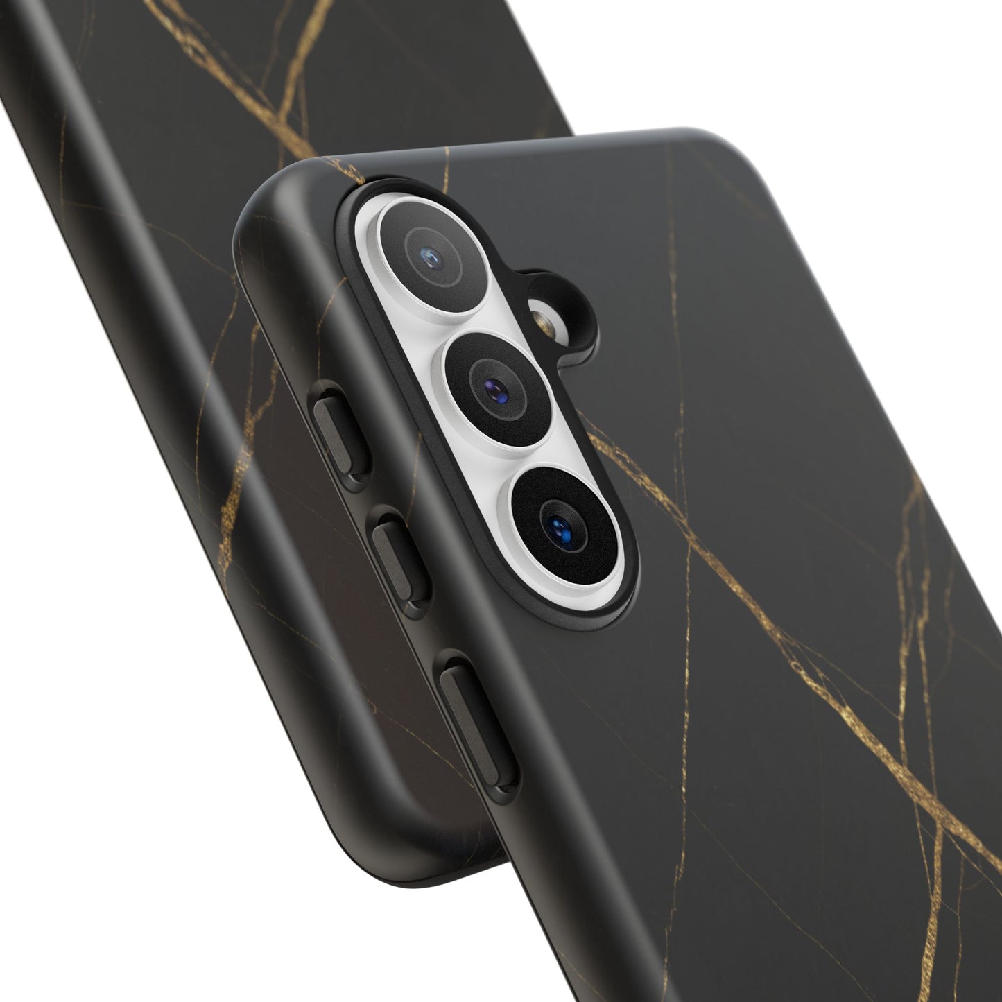 Black Marble Phone Case with Gold Veins – Luxury Minimal Aesthetic Tough Case