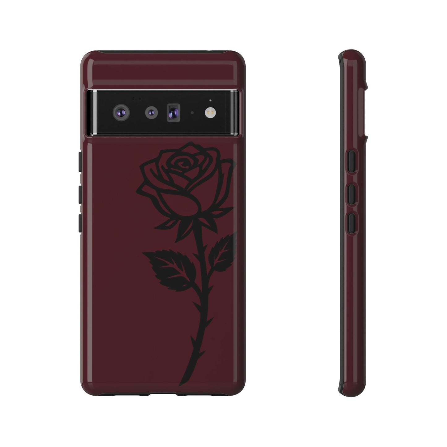Black Rose Burgundy iPhone Case | Dark Aesthetic Shockproof Protective Cover