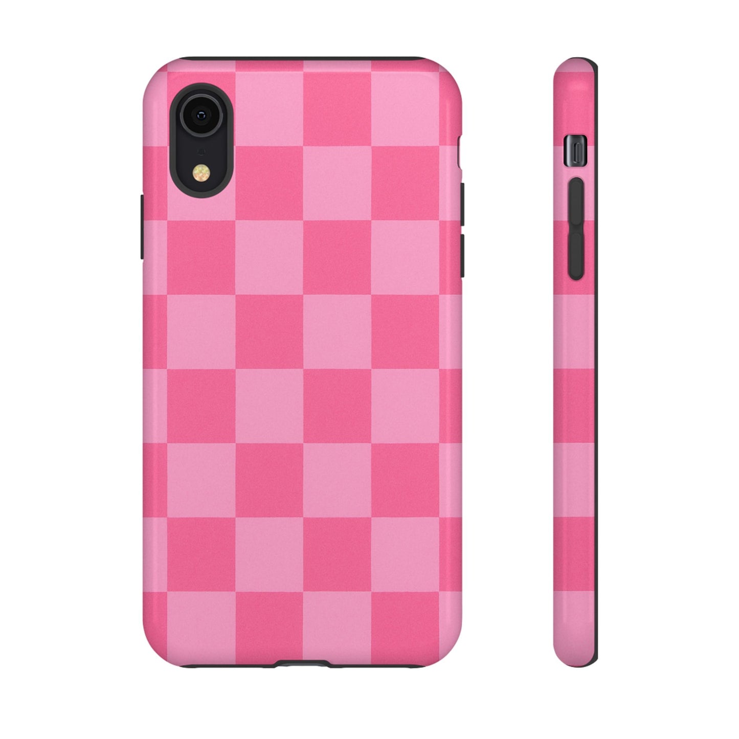Pink Checkerboard Phone Case – Cute Aesthetic Tough Case for iPhone & Samsung