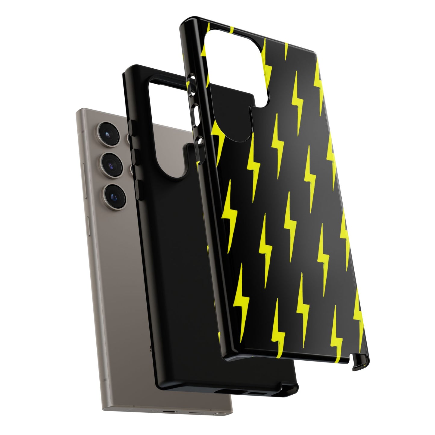 Yellow Lightning Bolt Tough Phone Case | Bold Electric Pattern Case for Iphone, Samsung Galaxy and Pixel