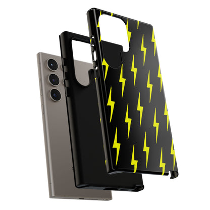 Yellow Lightning Bolt Tough Phone Case | Bold Electric Pattern Case for Iphone, Samsung Galaxy and Pixel