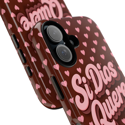 Si Dios Quiere Phone Case Latina Aesthetic Pink Hearts iPhone Samsung