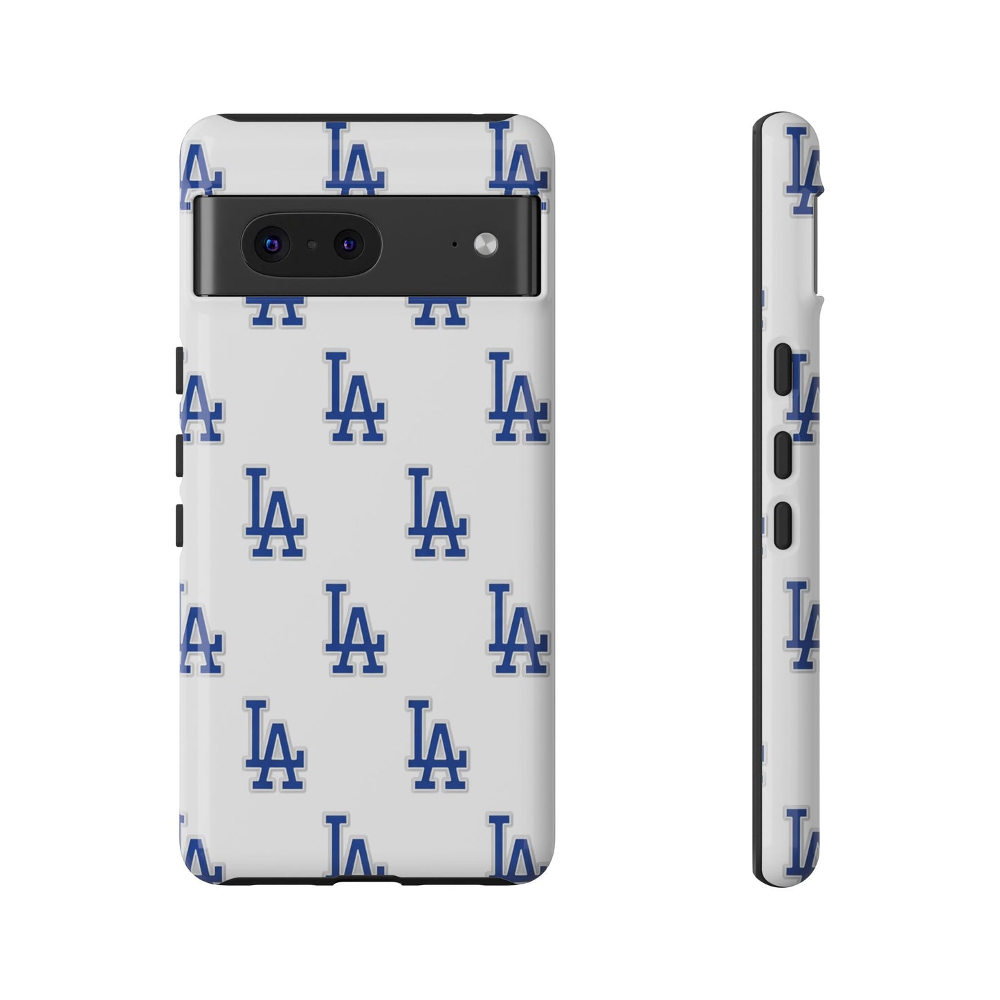 Blue LA Monogram Pattern Phone Case | Minimal Baseball Inspired Tough Cover