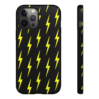 Yellow Lightning Bolt Tough Phone Case | Bold Electric Pattern Case for Iphone, Samsung Galaxy and Pixel