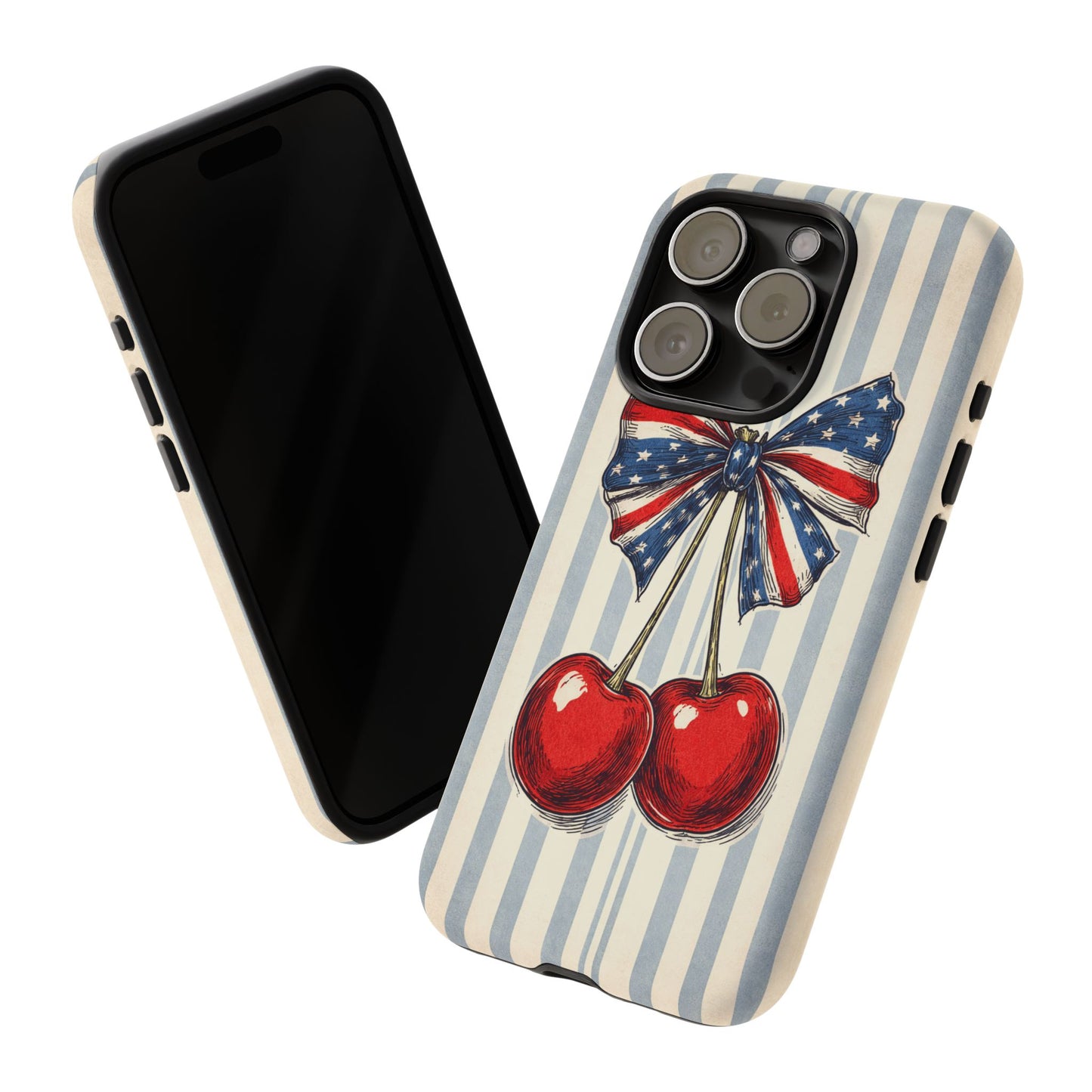 Patriotic Cherry Phone Case Americana Coquette Aesthetic iPhone Samsung