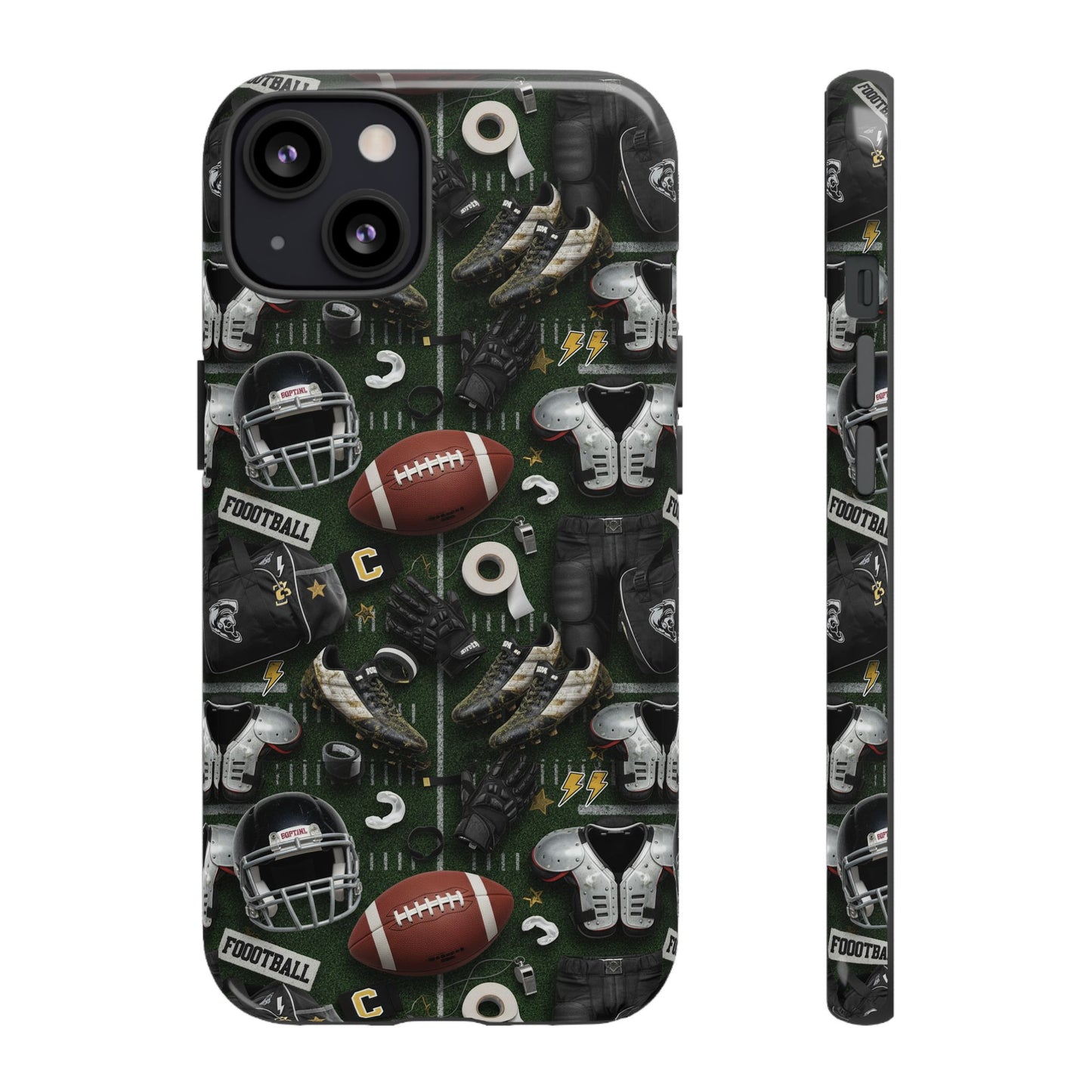Football Pattern Phone Case – Sports Fan Tough Protective Game Day Case