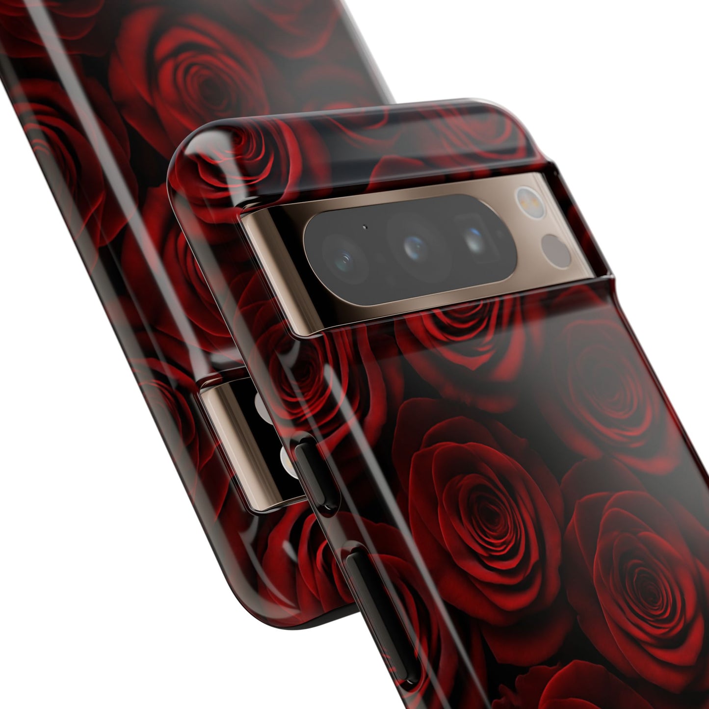 Dark Red Rose Phone Case – Gothic Floral Tough Case (iPhone, Samsung, Pixel)