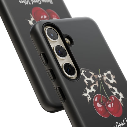 Cherry Cow Print Phone Case | Coquette Bow Aesthetic | Tough Protective Case