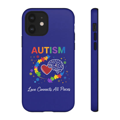 Autism Awareness Tough Case – "Love Connects All Pieces" Phone Case for Iphone, Samsung Galaxy and Pixel