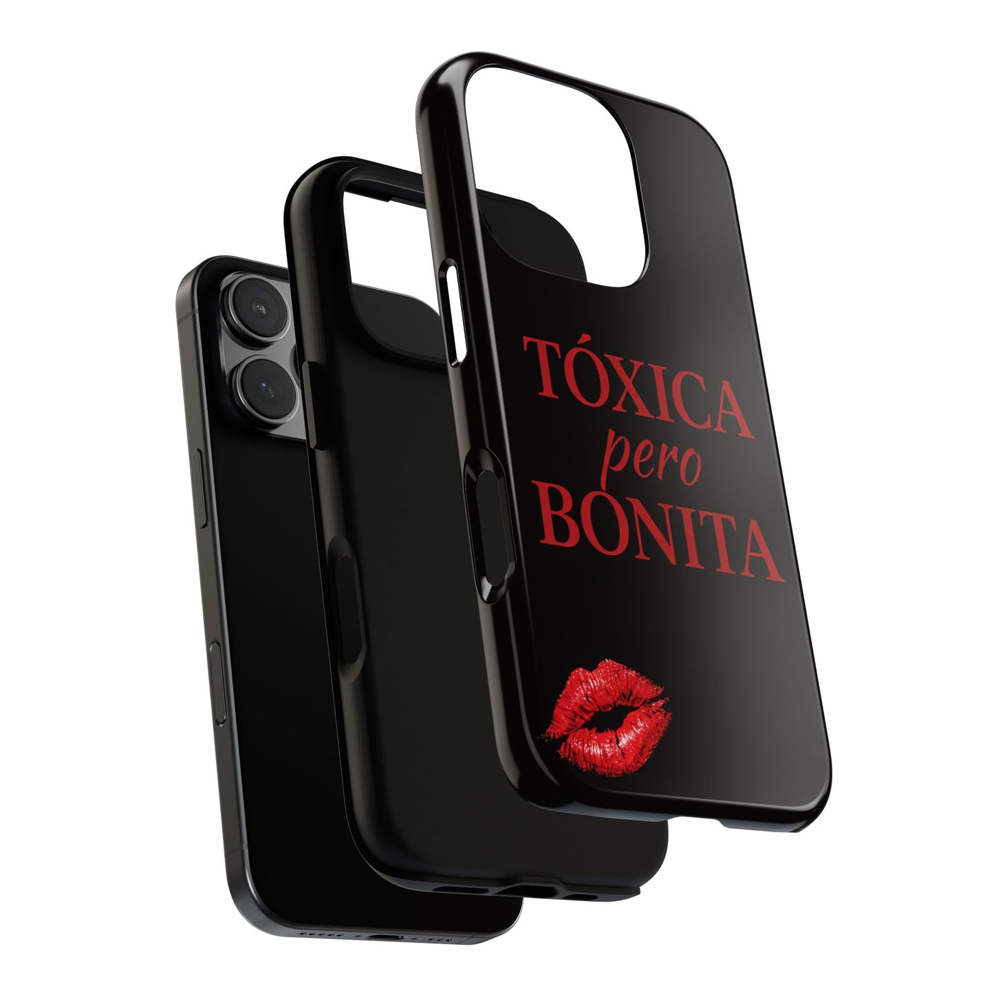 Toxica Pero Bonita Phone Case, Latina Quote Case, Red Lips Aesthetic, Spanish Saying Case, Trendy Tough Cover