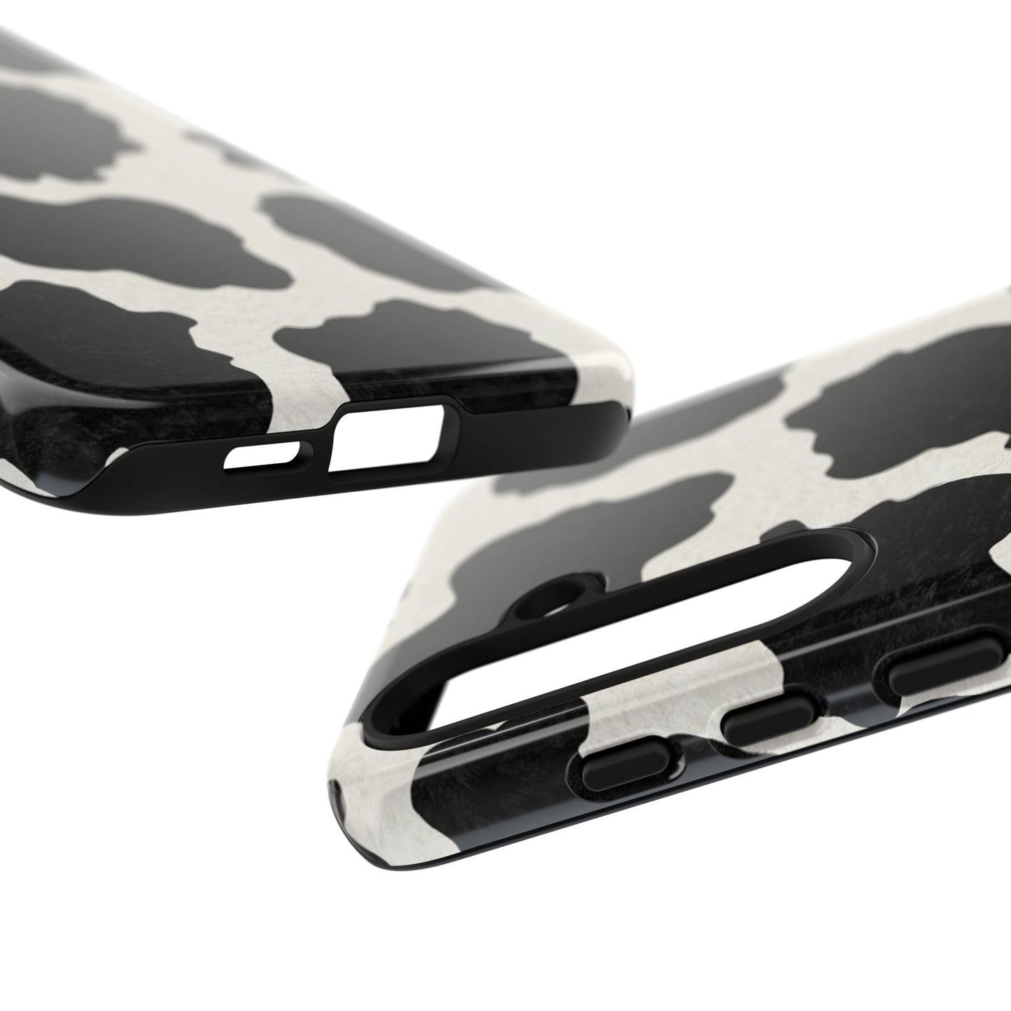 Black & White Cow Print Phone Case | Aesthetic Tough Protective Case