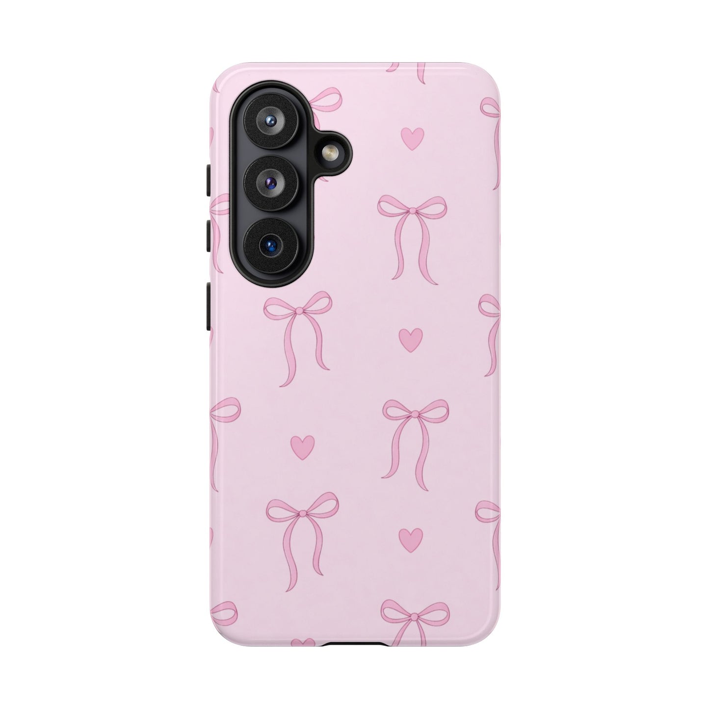 Pink Bow Heart Aesthetic Phone Case – Coquette Cute Tough Cover