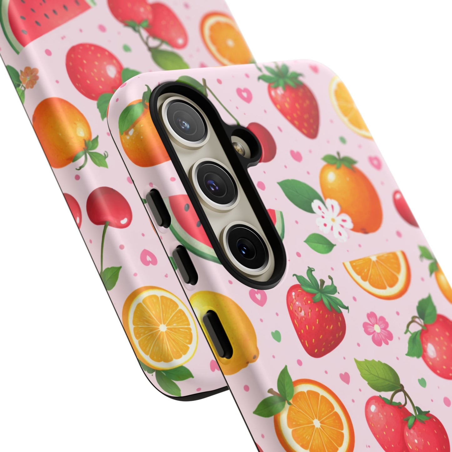 Fruit Phone Case – Tough Shockproof, Strawberry Cherry Citrus Summer Design for Iphone, Samsung Galaxy and Pixel