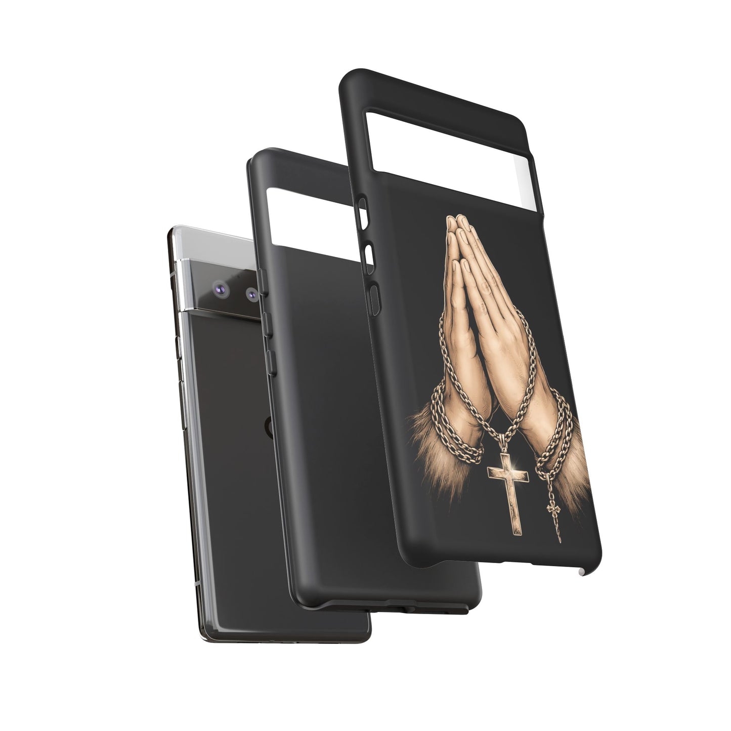 Praying Hands Cross Phone Case – Christian Faith Scripture Cover