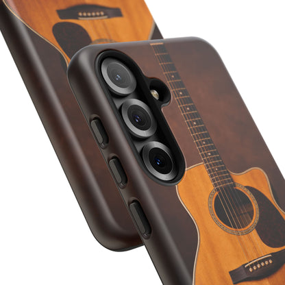 Acoustic Guitar Daisy Phone Case | Rustic Music Lover Tough Cover
