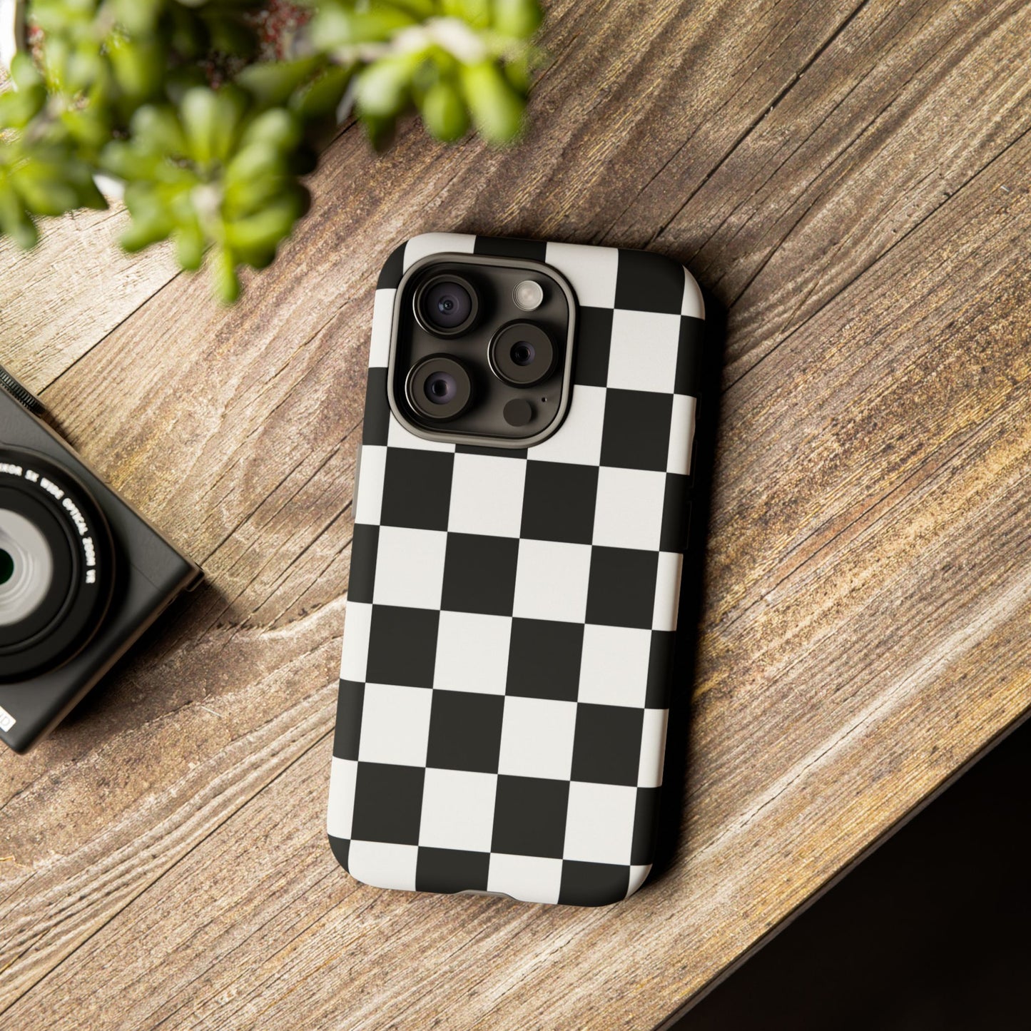 Black & White Checkerboard Phone Case – Classic Aesthetic Tough Protective Case for Iphone, Samsung Galaxy and Pixel
