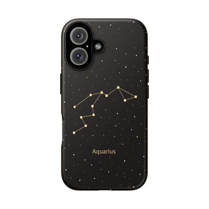 Aquarius Zodiac Constellation Phone Case – Luxe Gold Celestial Cover