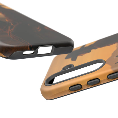 Western Cowboy Sunset Phone Case | Horse Rider Desert Aesthetic Tough Protective Case