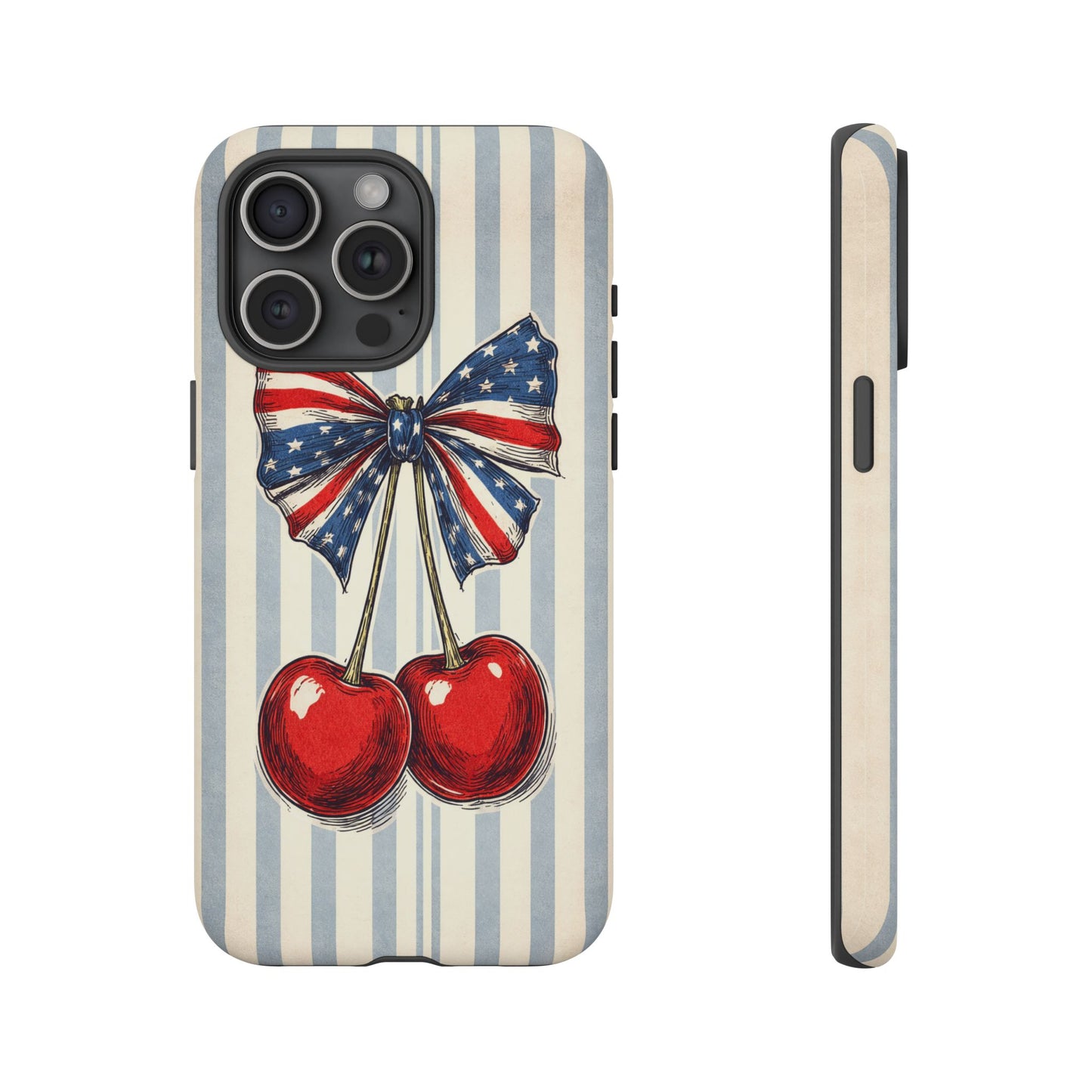 Patriotic Cherry Phone Case Americana Coquette Aesthetic iPhone Samsung