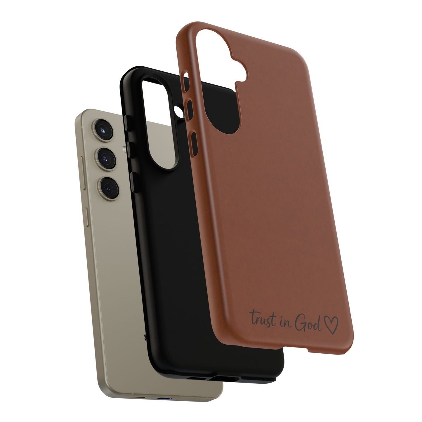Trust in God Phone Case – Brown Christian Tough Cover