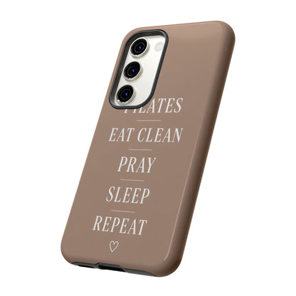 Pilates Phone Case | Eat Clean Pray Sleep Repeat Aesthetic | Wellness Girl Gift