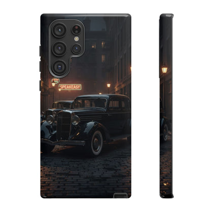 Vintage Classic Car Phone Case | Retro Noir Aesthetic | 1930s Street Scene Tough Case for iPhone & Samsung