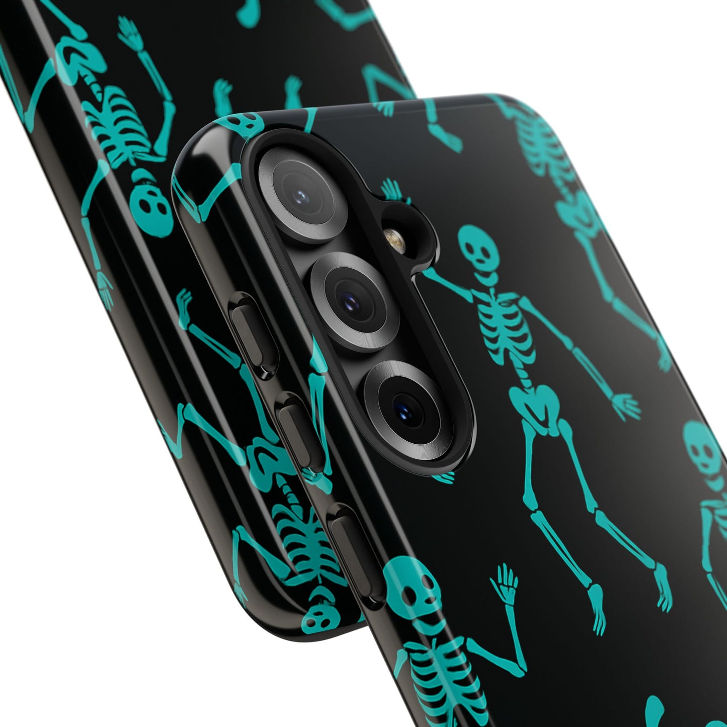 Dancing Teal Skeletons Phone Case | Tough Protective Case for Iphone, Samsung Galaxy and Pixel