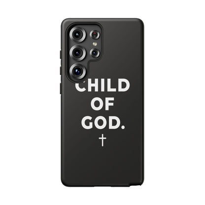 Child of God Phone Case Christian Black Aesthetic Cross Tough Cover
