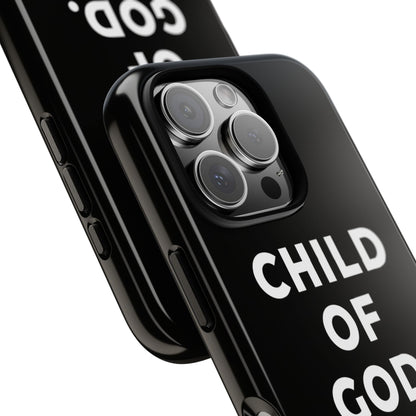Child of God Phone Case Christian Black Aesthetic Cross Tough Cover