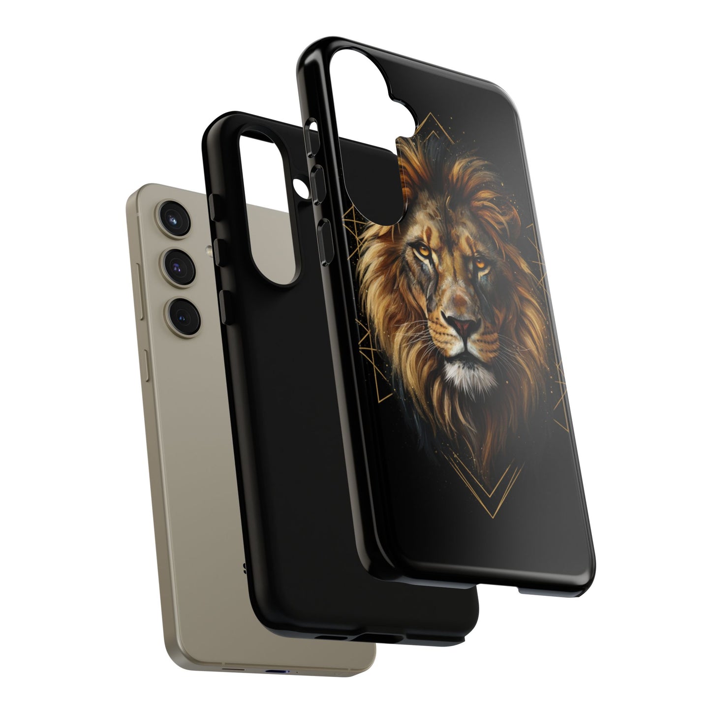 Majestic Lion Phone Case – Black Gold Luxury Lion Art Tough Protective Case