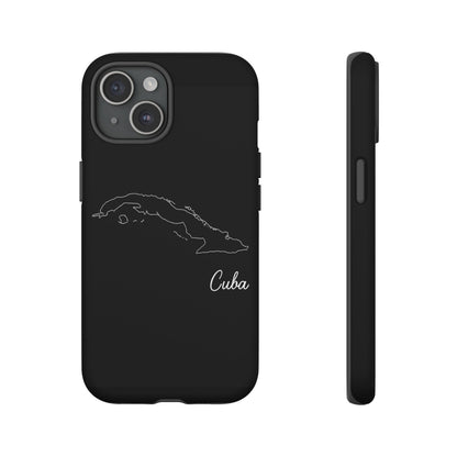 Cuba Outline Phone Case – Minimal Country Map Tough Case (iPhone, Samsung, Pixel)