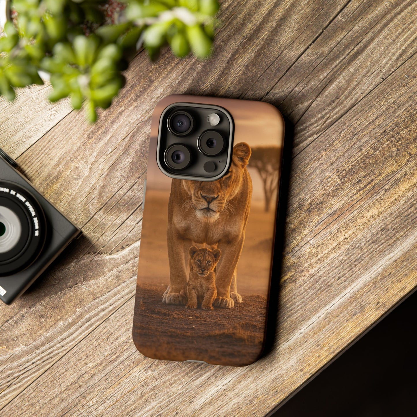 Lioness & Cub Phone Case | Safari Wildlife Tough Case for iPhone & Samsung