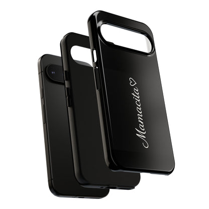 Mamacita Script Phone Case | Minimal Black Tough Case | Sleek Aesthetic Cover