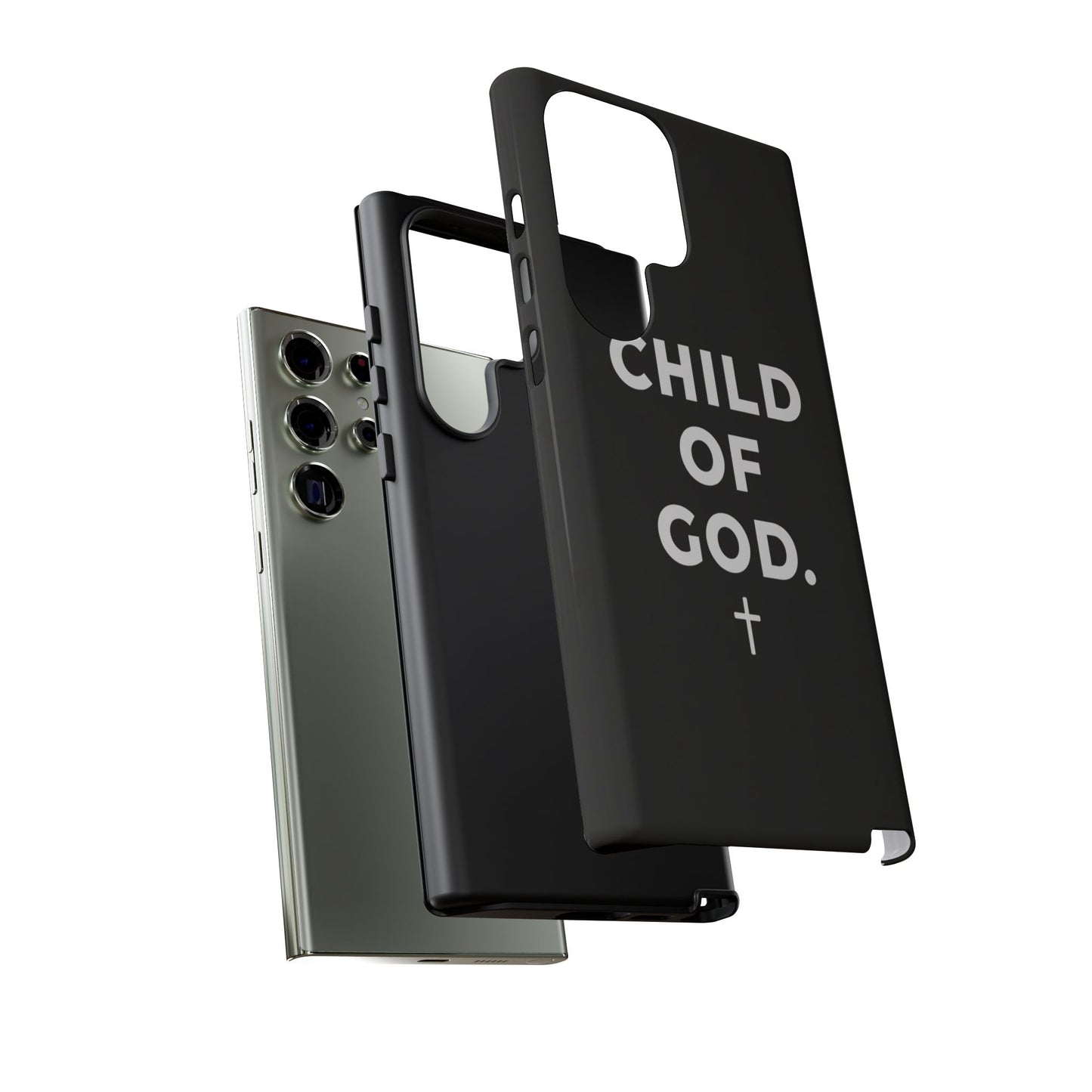 Child of God Phone Case Christian Black Aesthetic Cross Tough Cover